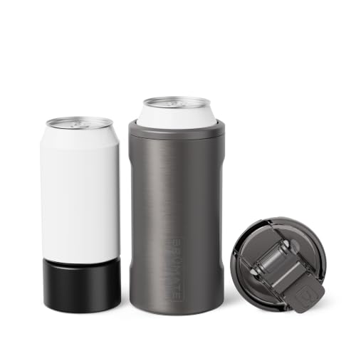 Image of BruMate Hopsulator Trio 3-in-1 Insulated Can Cooler for 12oz / 16oz Cans + 100% Leak Proof Tumbler with Lid | Insulated for Beer, Soda, and Energy Drinks
