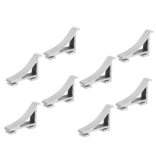 CONGARTENO 8 piezas Clips de Aluminio para Estantes de Refrigerador y Congelador Soporte Resistente y Fácil Instalación para Fijar y Reforzar Estantes Frigoríficos