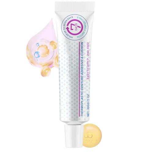 Adhesivo de fijación de la dentadura, crema de pasta adhesiva, crema de dentadura postiza, se aplica suavemente y limpiamente, suavemente en las encías y la, una pieza de 20 g/1x, formulada para