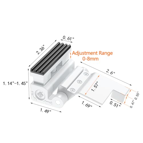 2 Set White Adjustable Portable Door Lock,Security Door Reinforcement Lock by INIRET - Used condition - Image 2