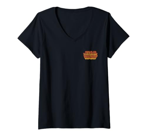 T-shirt Star Wars Dark Vador col en V pour femme avec motif portrait original
