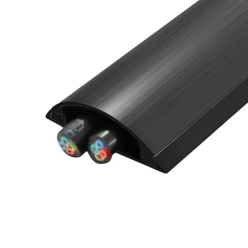 Cooalinar Goulotte éLectrique,Goulotte Passe Cable Sol,Cache Fil Electrique,Auto-AdhéSif Canal De CâBle pour Sol,Cache Fil éLectrique Sol Auto-AdhéSif,Alliage D'Aluminium,pour Le Bureau