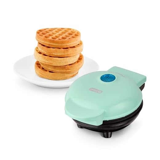 DASH Mini máquina de waffle - molde de waffle de 10 cm, ferro de waffle antiaderente com aquecimento rápido, superfície antiaderente de PTFE - Mini máquina de waffle perfeita para crianças e famílias,