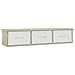 Lechnical Scaffale Galleggiante a Parete Espositore da Parete con 3 cassetti, Scaffale di stoccaggio del corridoio, Comodino in truciolare Postazione di Lavoro per Laptop, 90x26x18,5 cm, A
