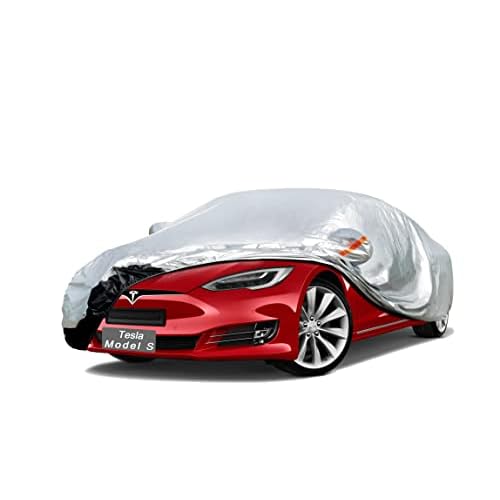 Car Cover Custom Fit Tesla Model S (2012-2025) Waterproof for Automobiles, Oxford Sun Rain Dust Snow Protection (Ships from US Warehouse, Delivery 3-8 Days) Single Layer-Oxford Tesla Model S