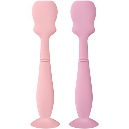 Image of 2 Pack Baby Diaper Cream Brush, Diaper Cream Spatula Applicator Silicone Baby Butt Paste Spatula for Babies, Newborn (Pink, Soft Lilac)