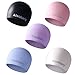 QWQJ Swimming Caps for Swimmers Ear Protections Silicone Swimming Caps Stretchy Swimming Hat Comfortable Swimming Caps