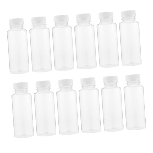 DECOMELODY 12 piezas Botellas Transparentes para Leche Resistentes Altas Temperaturas de Unidades Almacenamiento Práctico para Jugos y Leche Ligeras y Aptas para Frigorífico