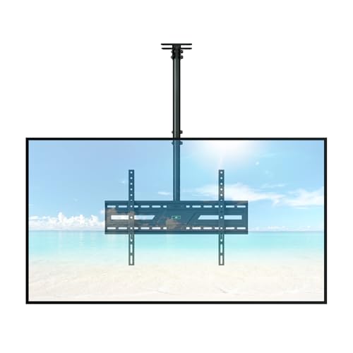 monTEK Ceiling TV Mount for 37-86 inch Flat Screen Displays, Hanging Adjustable Ceiling TV Bracket Fits Most LCD LED OLED 4K TVs, Pole Ceiling Mount Holds up to 121lbs, Max VESA 600x400mm