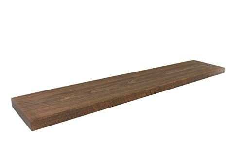 Joel's Antiques Floating Wall Shelf - Wood Decor & Long Shelf for Fireplace Mantel, Bookshelf, Bedroom, & Farmhouse - Wall-Mounted Rustic Stand, Wooden Hanging Display - Brown, 72" x 10" x 2"
