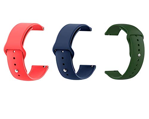 Image of Soft Silicone 20mm Strap Compatible with Amazfit Bip /Lite /GTS /Samsung Gear Sport /Galaxy Watch 42mm / Active /2 40-44mm /Realme Classic /Fashion Smartwatch Strap
