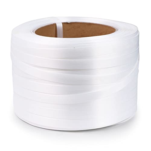 U.S. SOLID Textil Umreifungsset gewebt HD, 19 mm x 500 m Umreifungsband mit Bandspanner und Verschlussklemmen Umreifungsset für Paletten,300 Stück Metallschnallen