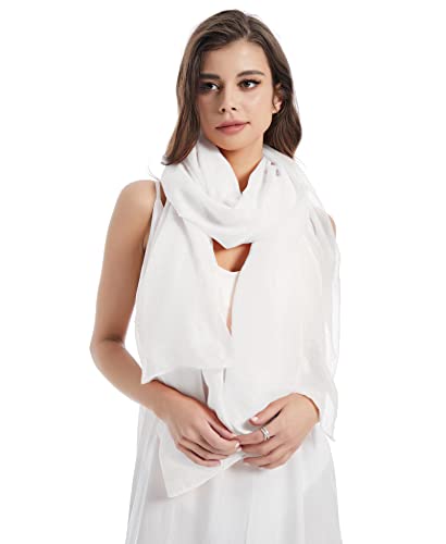 MissShorthair Womens Solid Color Scarfs Long Lightweight Scarf for Women Large Sheer Wrap Shawl