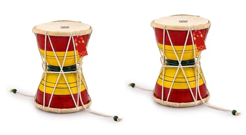 Image of UAPAN Damru Indian Musical Instrument /Pooja Articles /Home Decor & Kids Toys(6 Inch Damru Pack of 2)