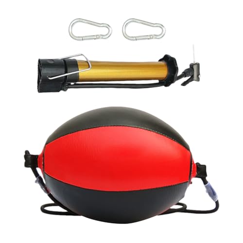 Bolsillo de Velocidad de Doble End -Bolsa de Doble género, Bolso de perforación Ajustable de PU de, electrodomésticos de Boxeo con Aguja, mosquetones, Diadema de Bola refleja para la