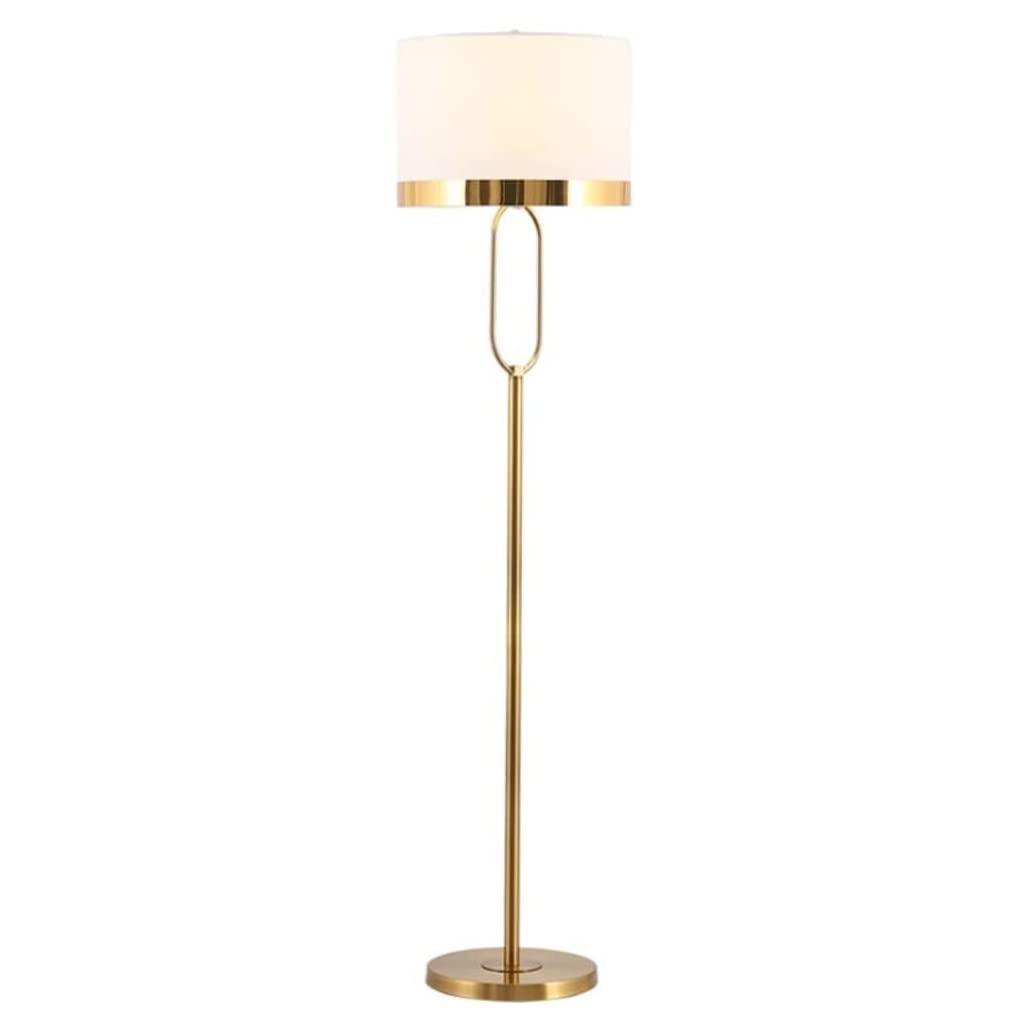 AZHKJKZH Floor Standing Lamp Nordic Metal Floor Lamp Bedroom Light Living Room Standing with Fabric Lampshade Bedside Reading Lighting Living Room(Dimmer Switch)