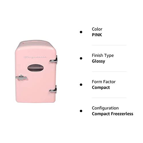 Frigidaire Efmis175-Pink Portable Mini Fridge-Retro Extra Large 9-Can Travel Compact Refrigerator, Pink, 5 Liters #TOP5