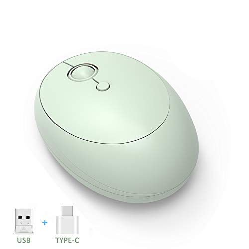 Jelly Comb - Ratón inalámbrico (USB C + USB A), Color Verde