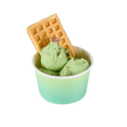 Image of Restaurantware Ice Cream Cups 50 Pack of 8 oz Leak-Resistant Disposable Dessert Bowl Frozen Yogurt Cup Round Paper Container For Cold And Hot Desserts