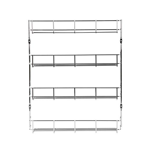 Exzact EXSR004-4 Estante de Especias 4 Niveles/Herb and Spice Rack 4 Tiers 49.5CMx 41CMx 6.2CM- Organizador de estantes de Cocina para jarras. Se Puede Instalar en la Pared o en la Puerta de Armario