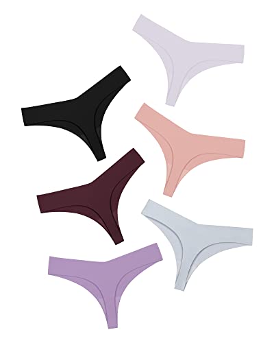 Image of DEANGELMON Seamless Thongs for Women No Show Thong Underwear Women Comfortable Multiple Pack