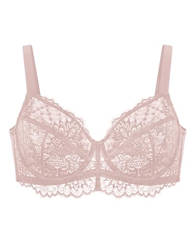 Image of HSIA Minimizer Bra for Women - Plus Size Full Coverage Lace Bra with Underwire, Non Padded