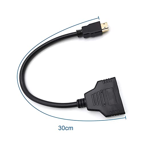 Image of NEXSA 1 in 2 Out HDMI Splitter Cable Dual Screen Mirror Adapter | Splits one HDMI source to mirror same content on two screens. Supports 1080p Full HD with no external power