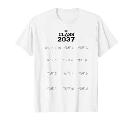 Classe de 2037 Souvenir pour la rentrée Scolaire, réception de Remise de diplôme T-Shirt