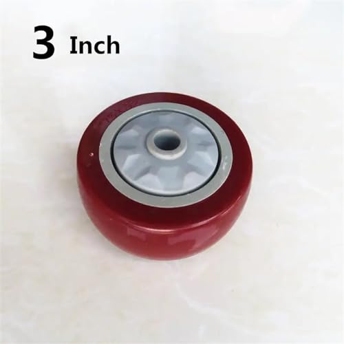 Roulette silencieuse de 3 pouces pour chariot rouge anti trace au sol