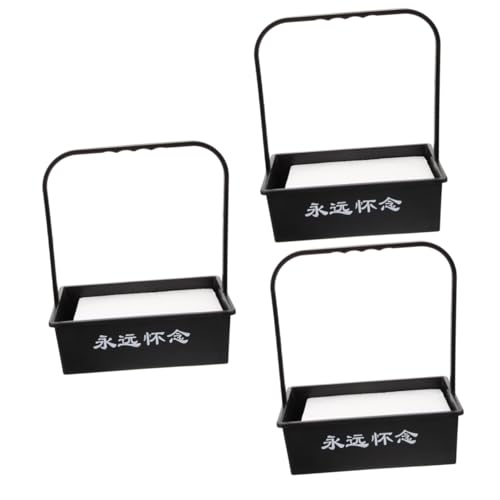 Amosfun 3 Pezzi Fiori con Design Semplice Contenitore per Composizioni Floreali per Funerali e Cerimonie Commemorazione Materiale Resistente e Leggero e Decorazione