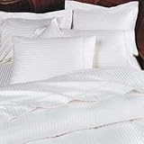 Grandeur Linens 600 Thread Count Four (4) Piece California King Size White Stripe Bed Sheet Set,...