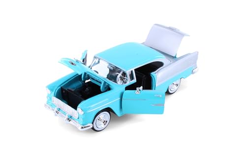 Modelo 1955 Chevy Bel Air Hardtop 1:24 azul miniatura 3