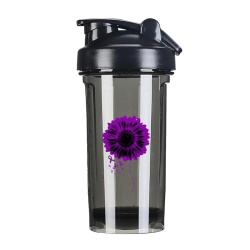 Pancreatic Cancer Awareness 18 Ounce Shaker Bottle Drink Mixer Leak-proof Pre Workout Protein Shakes Meal Replacement Shakes Bottles 500ML/18 Oz Black&-1&-1-1