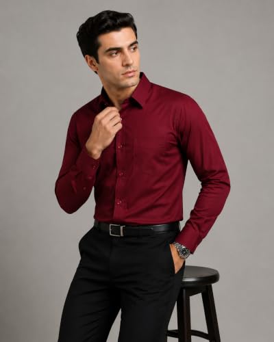 Image of Appel Touch Men's Cotton Blend Formal Shirt Full Sleeves