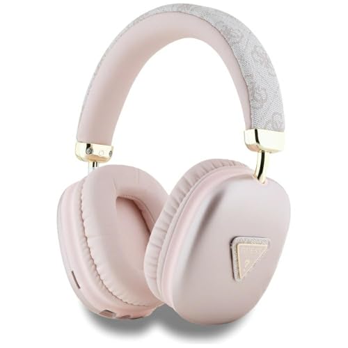 CG MOBILE Guess - Auriculares inalámbricos de Piel sintética 4G con Logotipo Triangular, Color Rosa