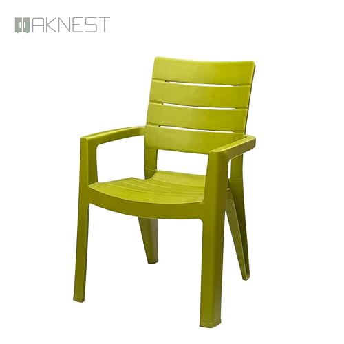Image of Cello Jordan Polypropylene Plastic Arm Chair | Modern Multipurpose Seating for Home, Office, Garden & Balcony | Ergonomic Indoor & Outdoor Furniture (Color: Green, Set of 2 piece)