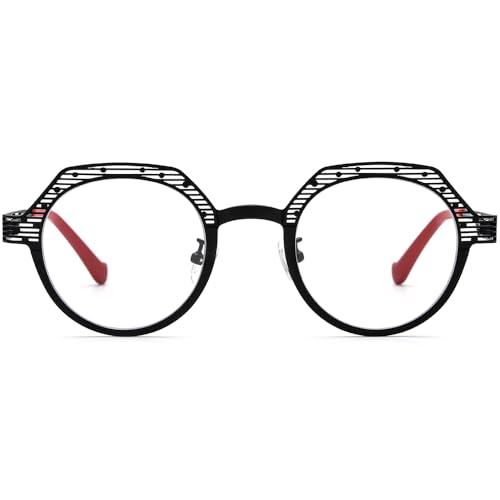 Image of FONEX Colorful Pure Titanium Glasses Frame Women Retro Round Eyeglasses