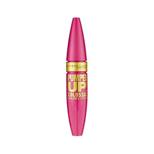 Maybelline-New-York-Volum-Express-Pumped-Up-Colossal-Mascara-Washable-Glam-Black-033-Fl-Oz Maybelline Volum' Express Pumped Up Colossal Mascara, Washable Formula Infused with Collagen for Up To 16x Lash Volume, Glam Black, 1 Count