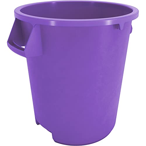 SPARTA Bronco Waste Container Trash Container, Round Trash Bin for Disposal, 10 Gallons, Purple