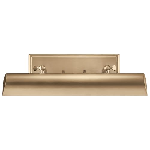 Image of Kichler Carston 2-Light Picture Light, Updated Traditional Light in Champagne Bronze, for Framed Art, Mirror or Built-in Shelving (4.75 inch x 18.25 inch), 52685CPZ