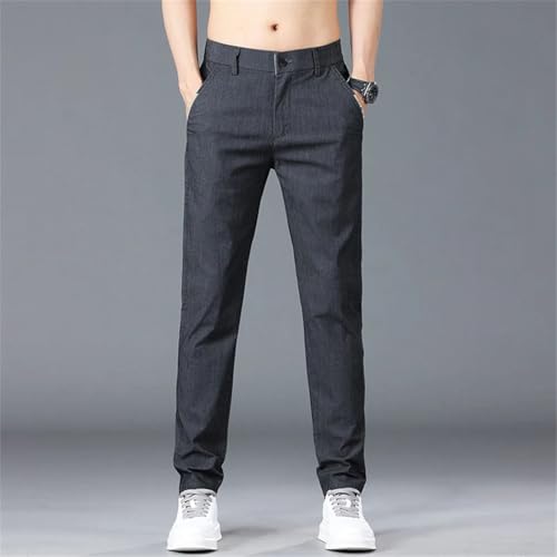 Men’s Spring Summer Casual Pants Korean Fashion Thin Soft Elastic Slim Business Trousers3