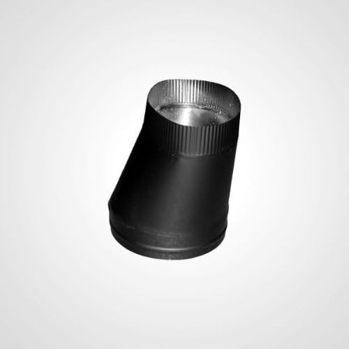 Heat Fab 8 Inch Oval to Round Adapter - 22 Ga. Black