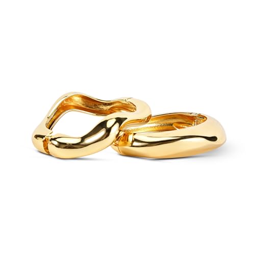 BUYITO Chunky Gold Bangles Bracelets for Women Trendy Stack Statement Bangle Irregular Cuff Bracelets Fashion Jewelry Gift (2PCS Gold -2)