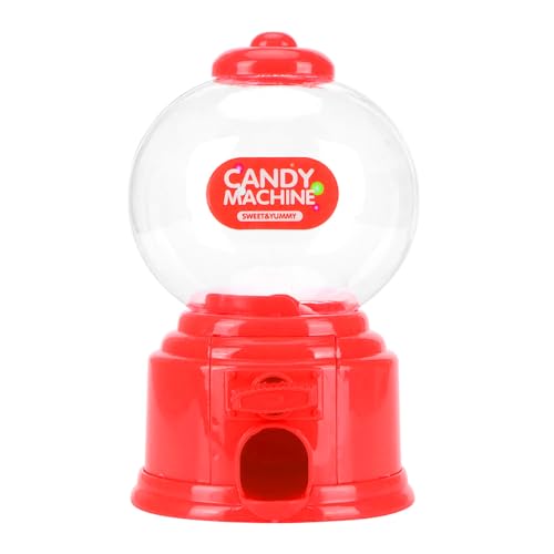 Nicear Mini máquina expendedora de dulces, linda máquina de chicles, dispensador de dulces de plástico con alcancía y manija giratoria