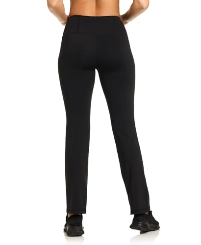 Reebok Women’s Lean Vector High-Rise Pant, Standard Fit, 31” Inseam, Lightweight Stretch Poly Interlock Fabric, Black, Medium - image 4
