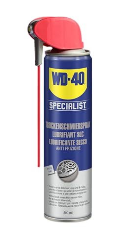 WD-40 Specialist Trockenschmierspray Smart Straw 300 ml Präzise Anwendung mit klappbarem Sprührohr reduziert Reibung und Verschleiß trocknet schnell schmutzresistent farblos mit 360-Ventil