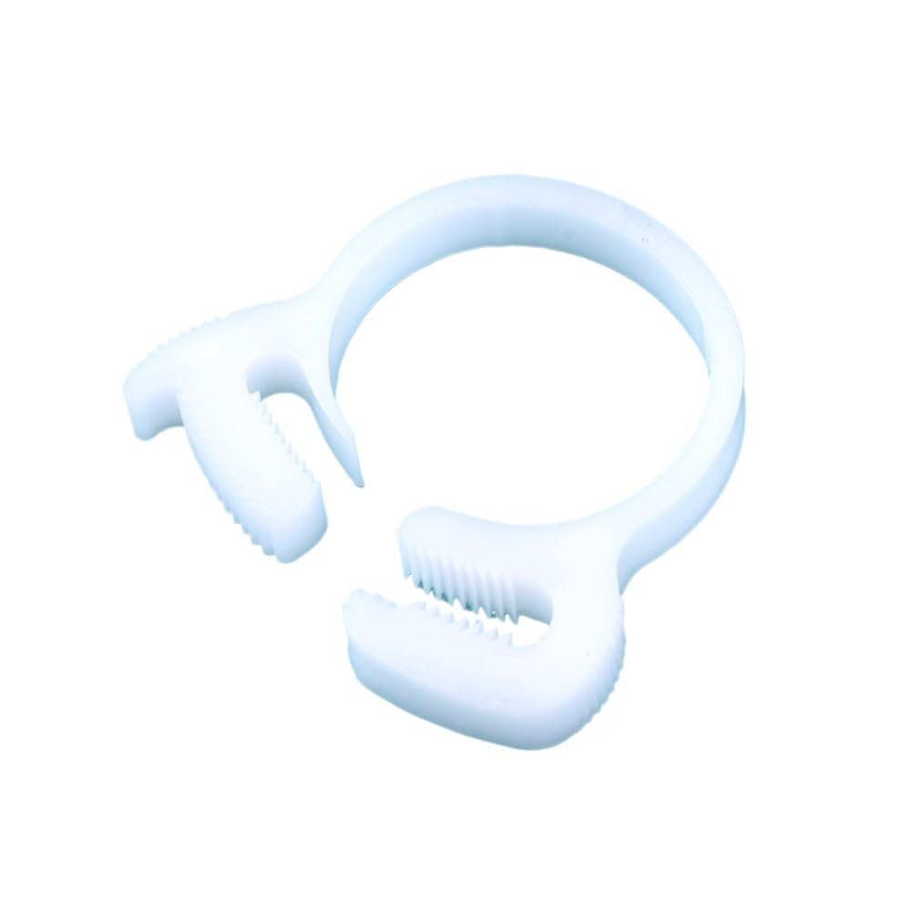 5pcs White Hose Clamps 3.8~29.4mm Plastic Line Water Pipe Strong Clip Spring Cramps Fuel Air Tube Fitting Fixed Tool(7.5-8.5mm(10pcs))