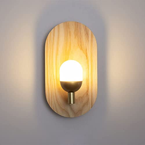 Generico Rustic Wooden Dimming Bedside Lamp - Vintage Industrial Wall Sconce for Home, G4 Light Source, Easy Installation for Living Room, Bedroom, Hallway, and More