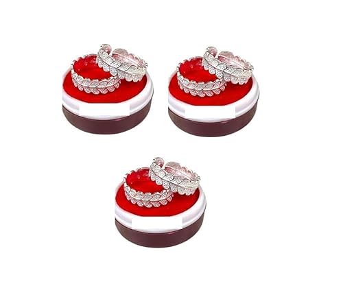 Toe Ring Artificial Red Stone Abstract Pattern Design Toe Ring Adjustable Jewelry for Women. Set of 3 Pairs Toerings. (028-3 PAIRS).-image-45
