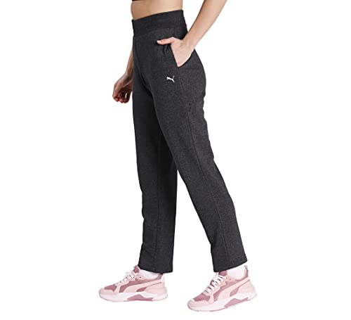 Image of Puma Women Cotton Solid Regular Track Pants for Lounging, Travel, Or Light Activity